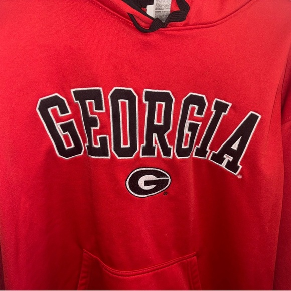 University of Georgia Hoodie Sweatshirt Red Size L Section 101 by Majestic UGA - Picture 2 of 4